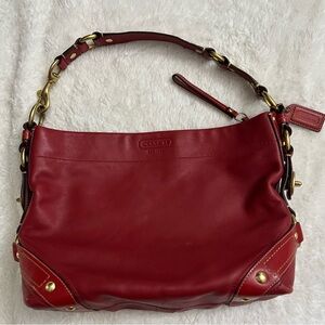 Coach Burgundy Leather Shoulder Bag